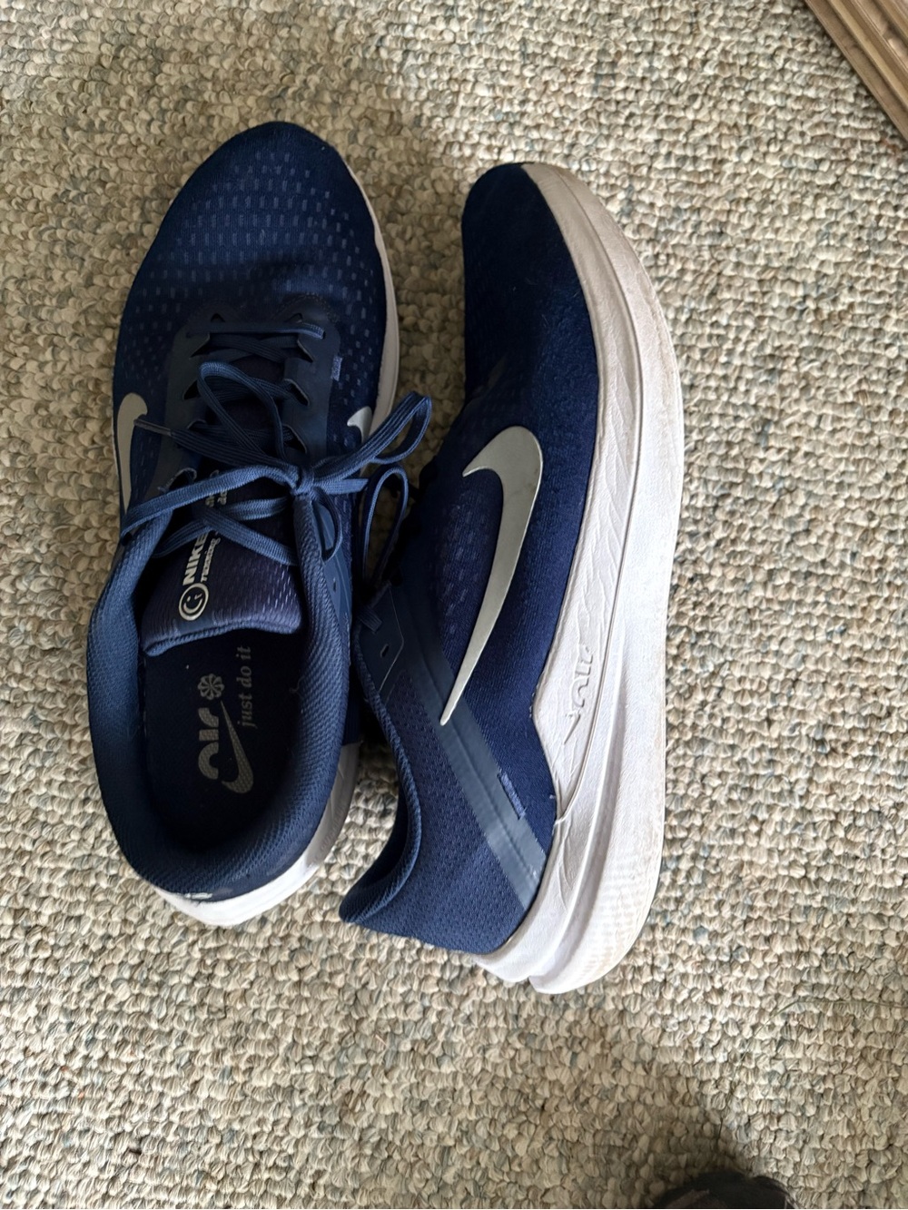 Nike Men's Navy and White Running Shoes